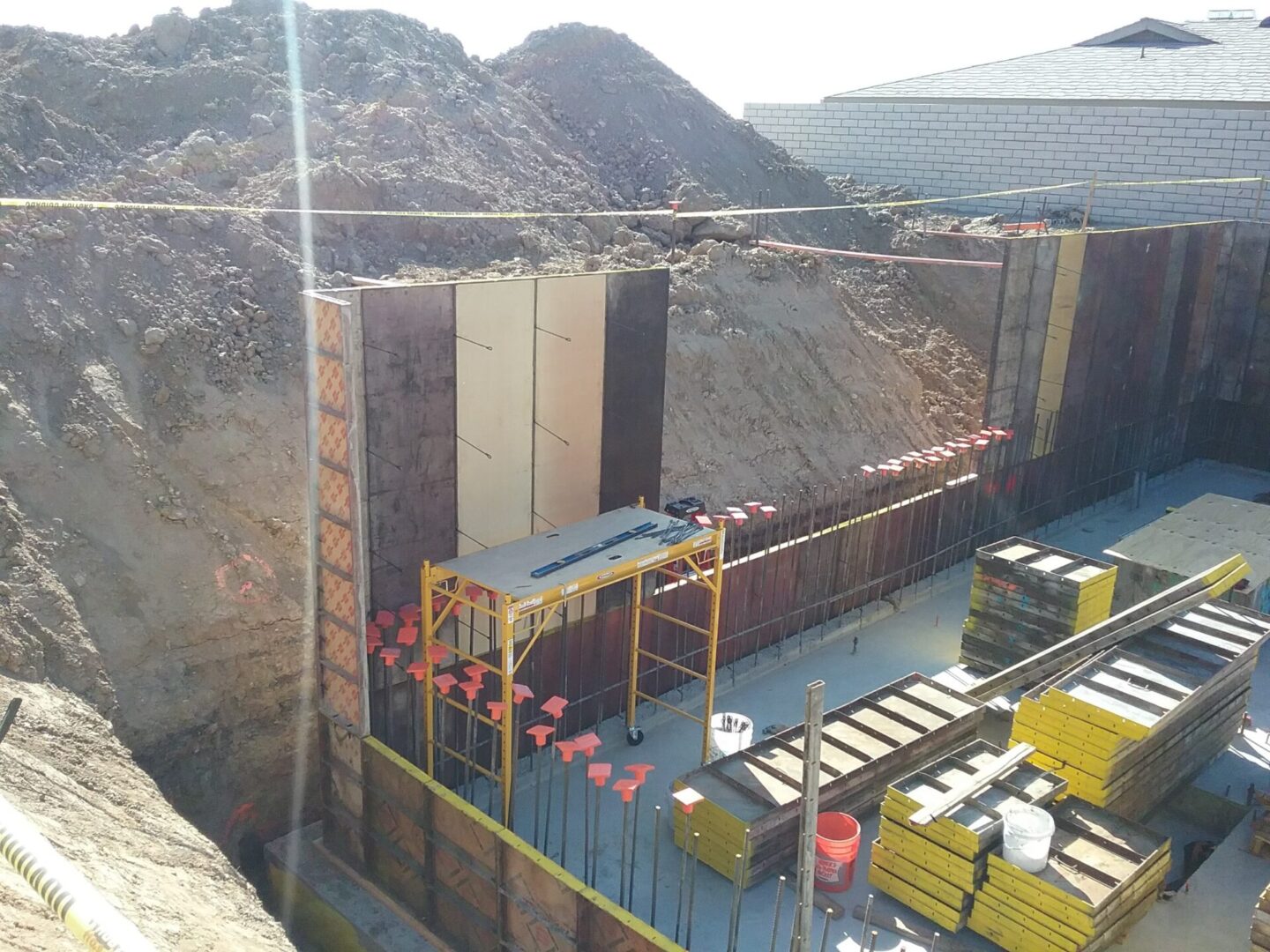 A view of the construction site from above.