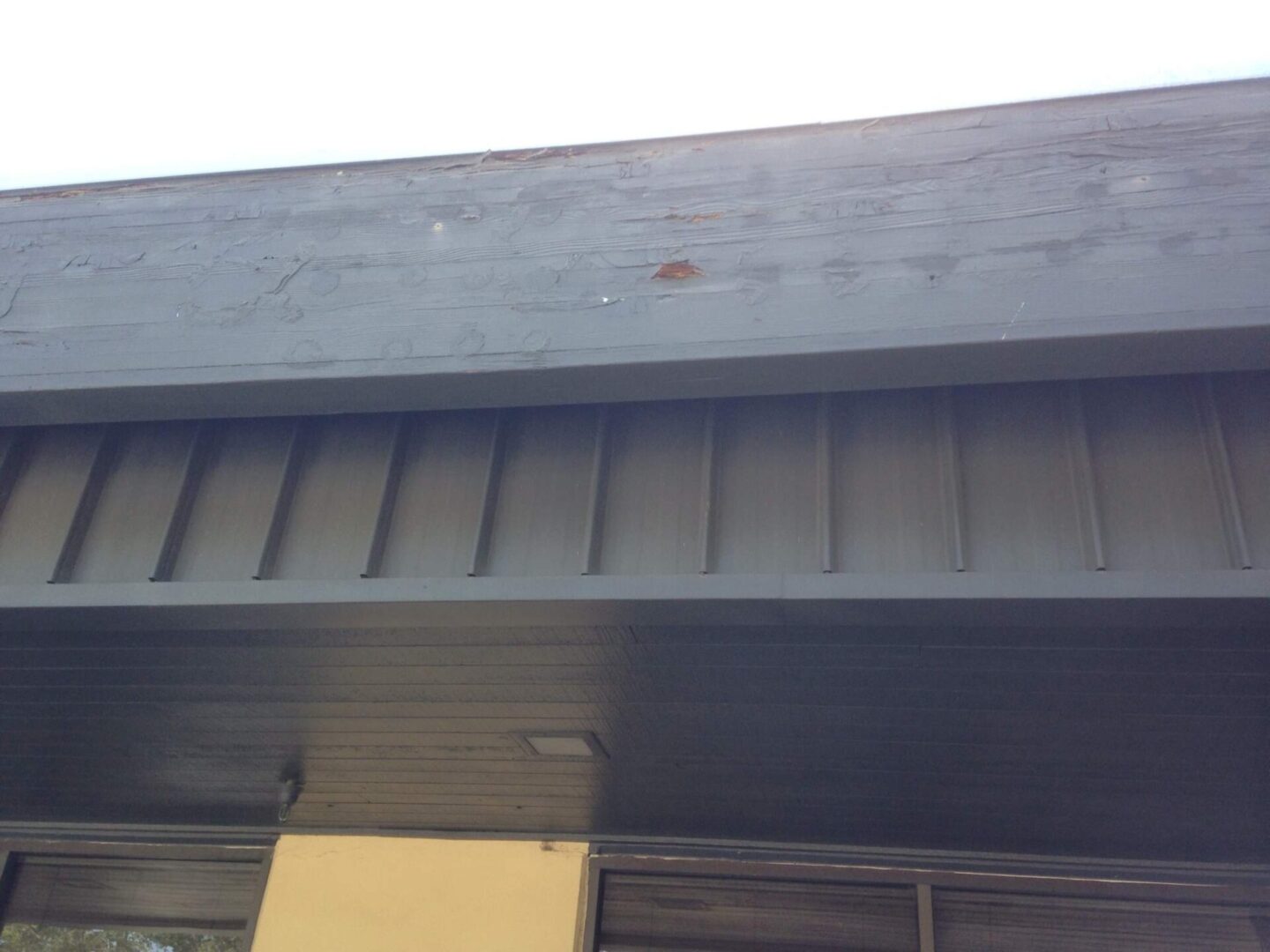 A close up of the roof of a building